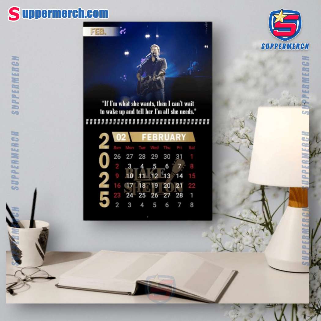 Blake Shelton Music Wall Hanging Calendar 2025-c H14hjOQ