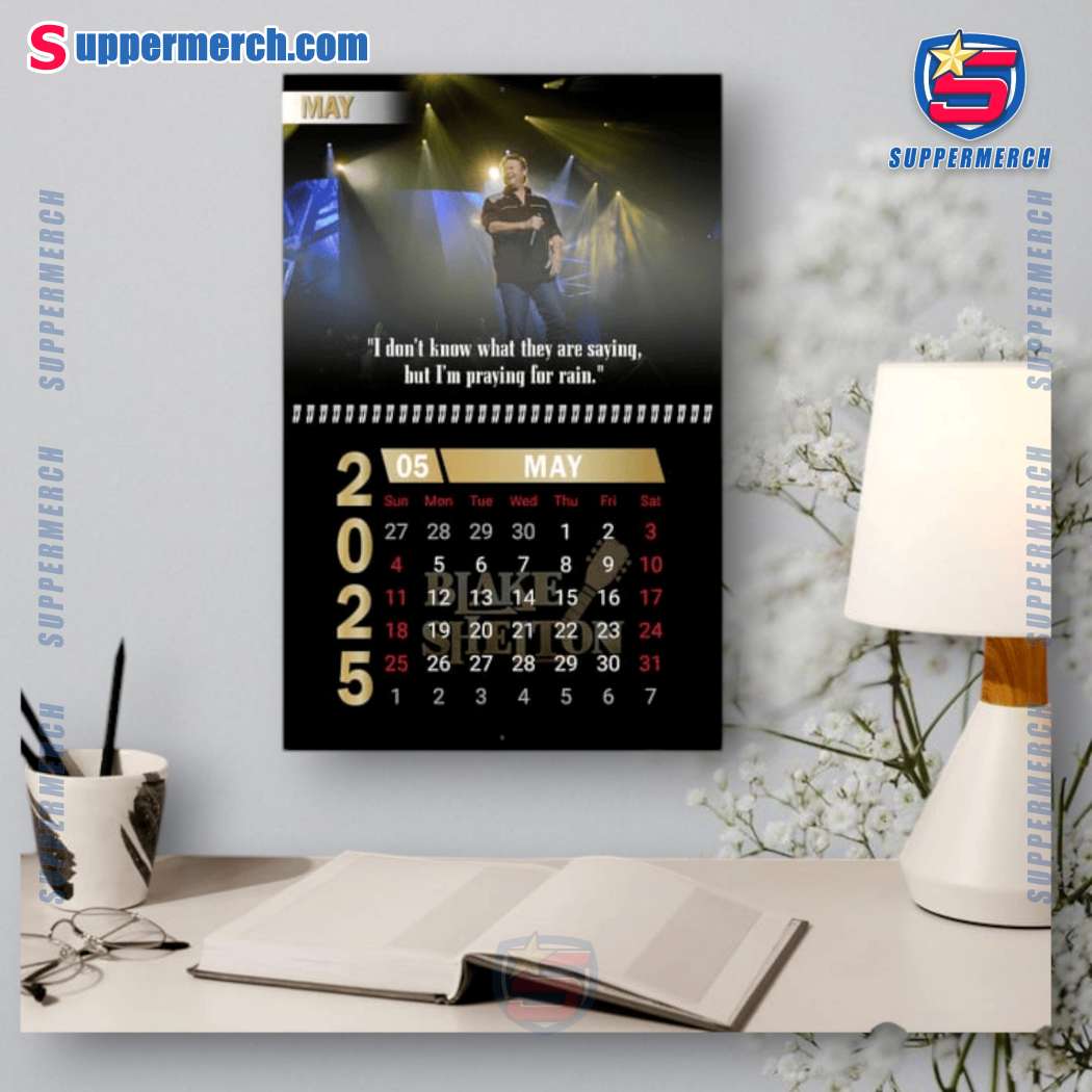 Blake Shelton Music Wall Hanging Calendar 2025-z iDP8AM6