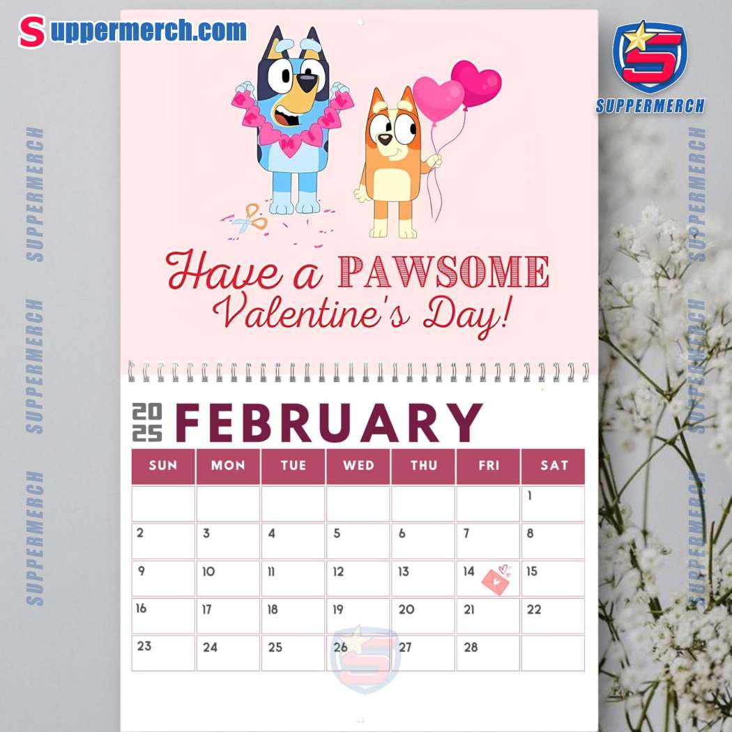 Bluey Wall Hanging Calendar 2025-c 0KFDYb1