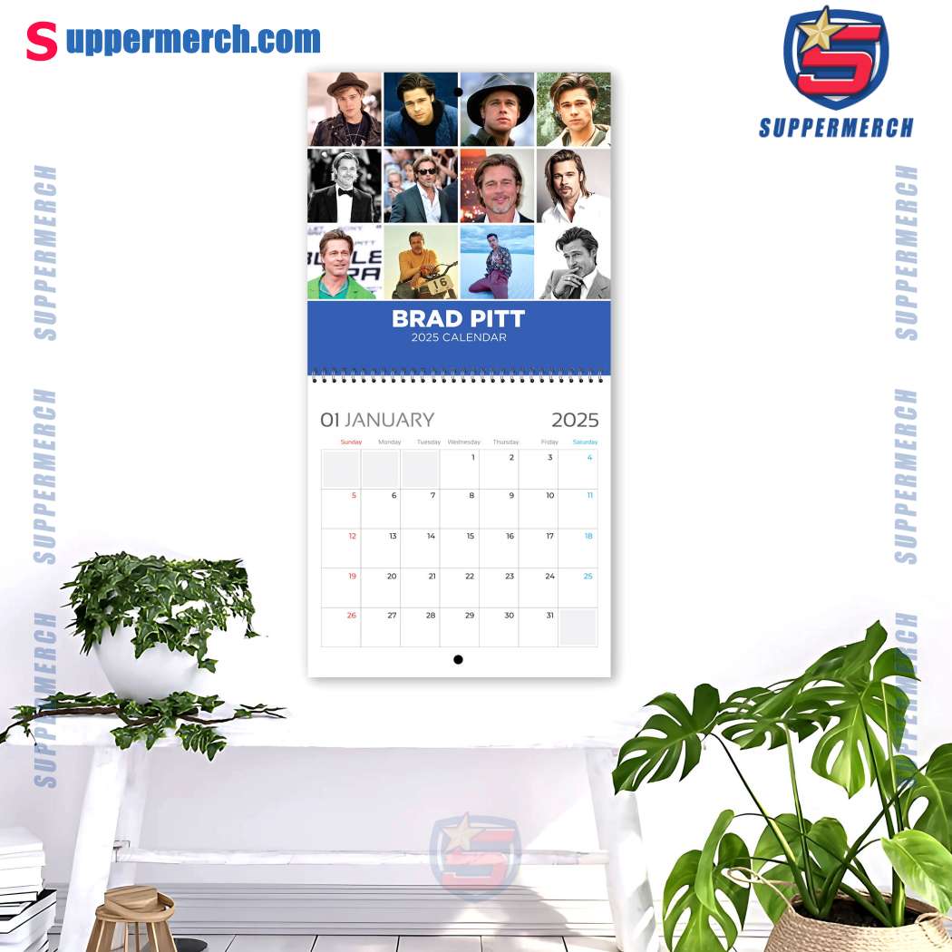 Brad Pitt Actor Wall Hanging Calendar 2025-b oIvBCX1