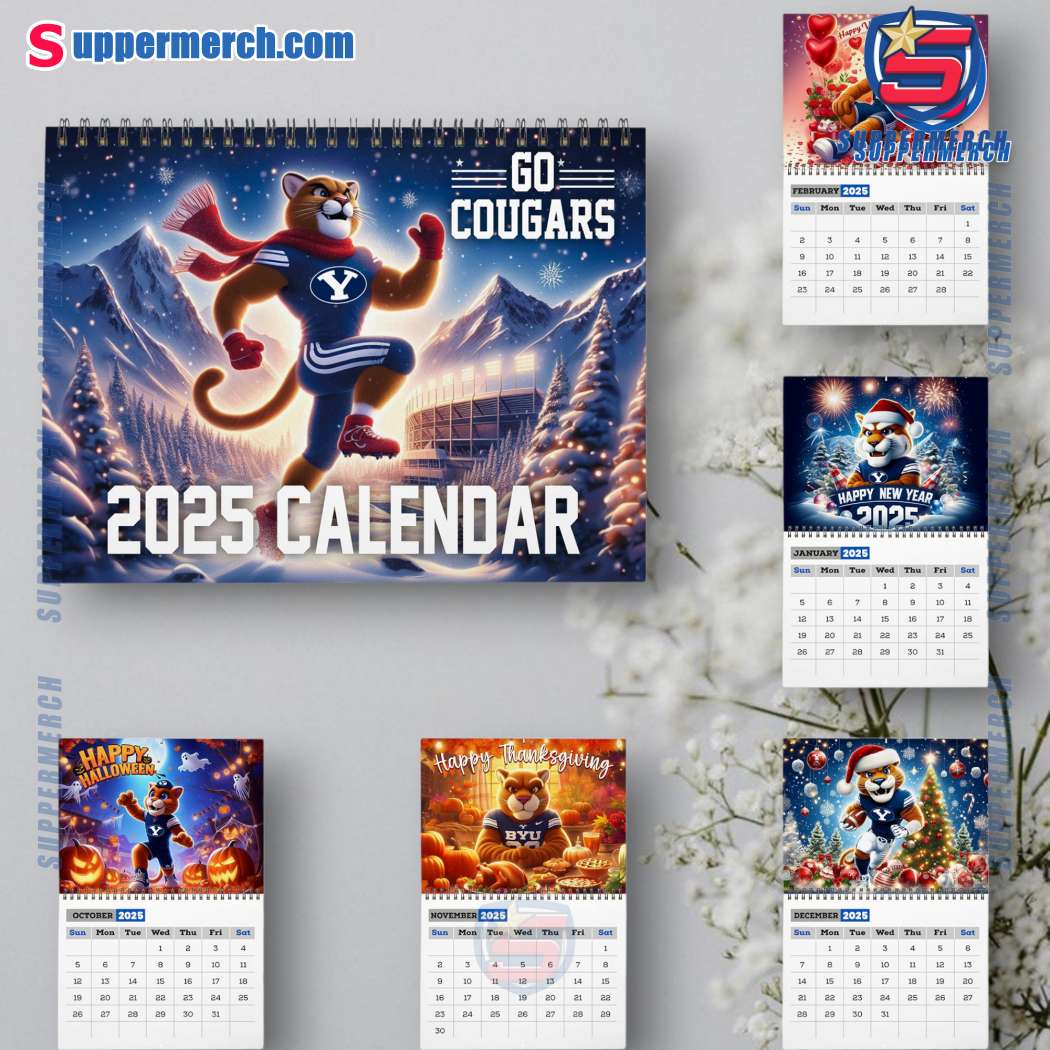 Byu Cougars Wall Hanging Calendar 2025 bqDaJxw