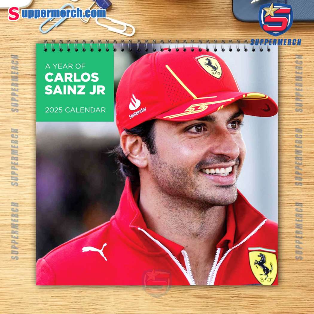 Carlos Sainz Jr. Racing Driver Wall Hanging Calendar 2025 8LfEeju