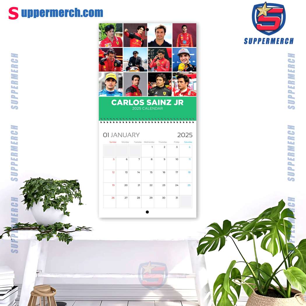 Carlos Sainz Jr. Racing Driver Wall Hanging Calendar 2025-b 83HeoyU