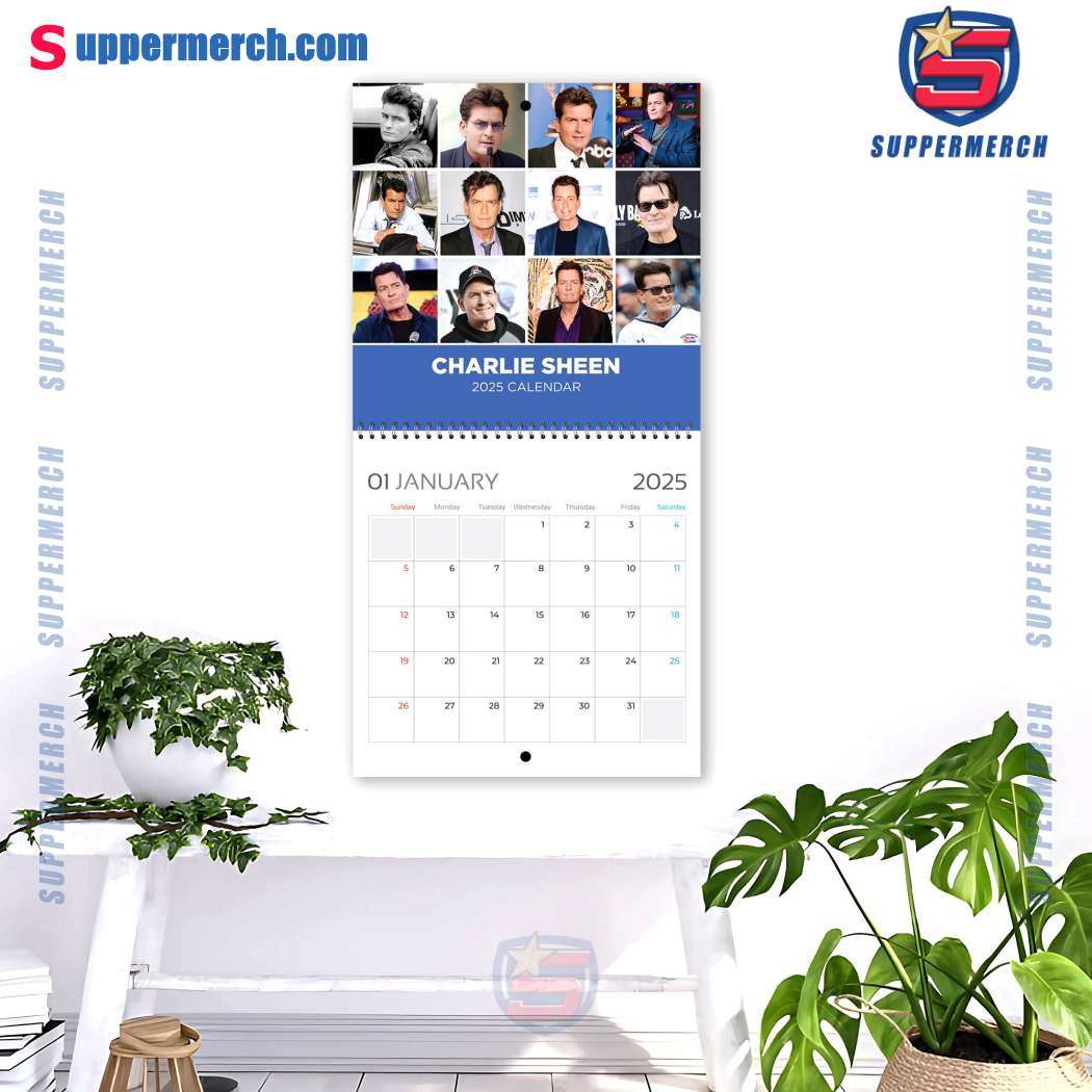 Charlie Sheen Actor Wall Hanging Calendar 2025-b ZXwpasc