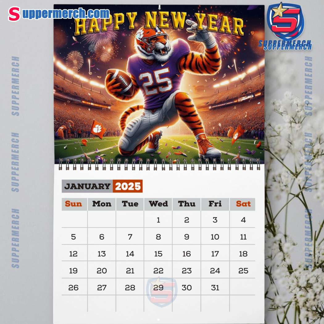 Clemson Tigers Wall Hanging Calendar 2025-b udv6b8V