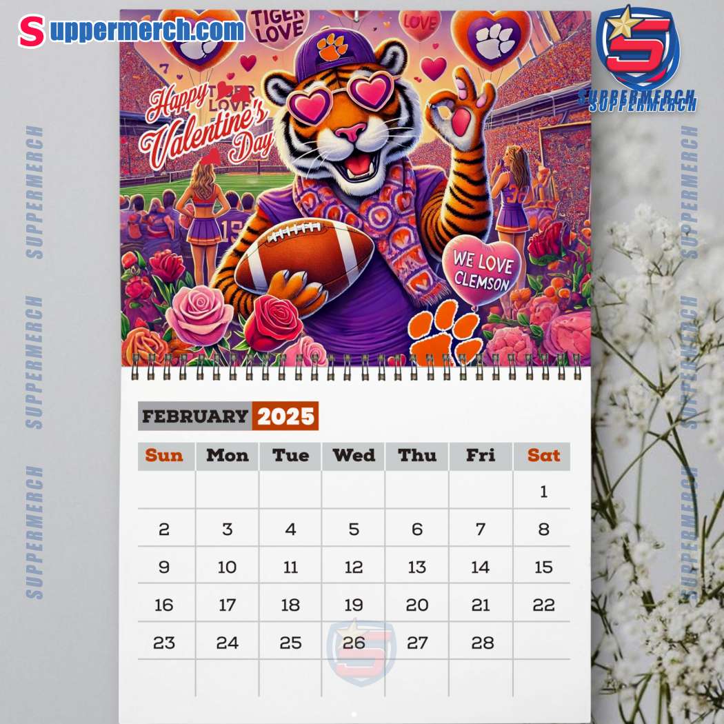 Clemson Tigers Wall Hanging Calendar 2025-c PLXDGjv