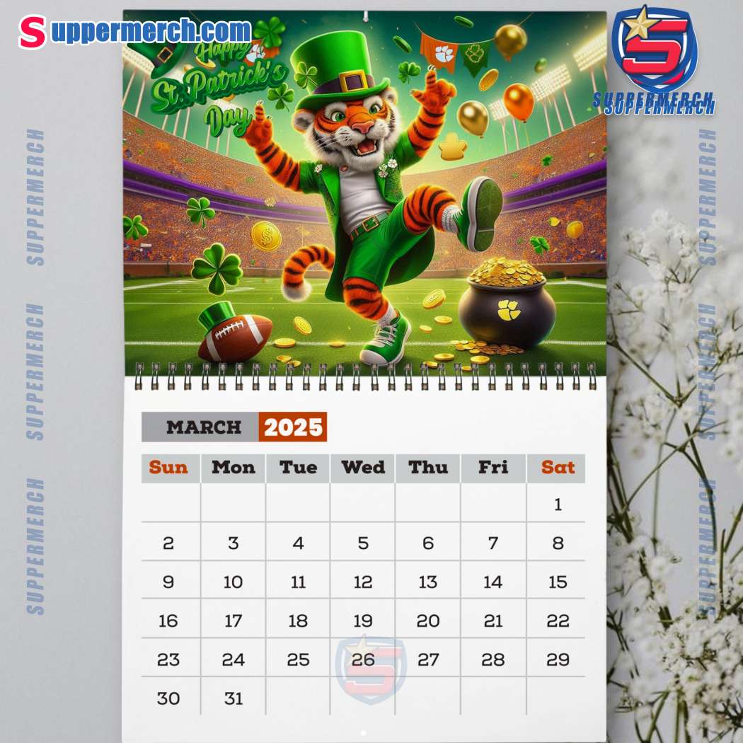 Clemson Tigers Wall Hanging Calendar 2025-x KIec6xs
