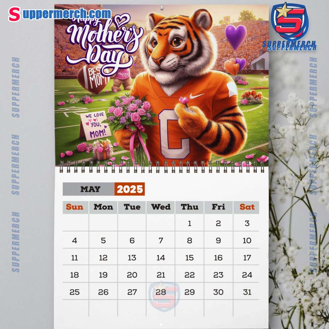 Clemson Tigers Wall Hanging Calendar 2025-z AX42m9b