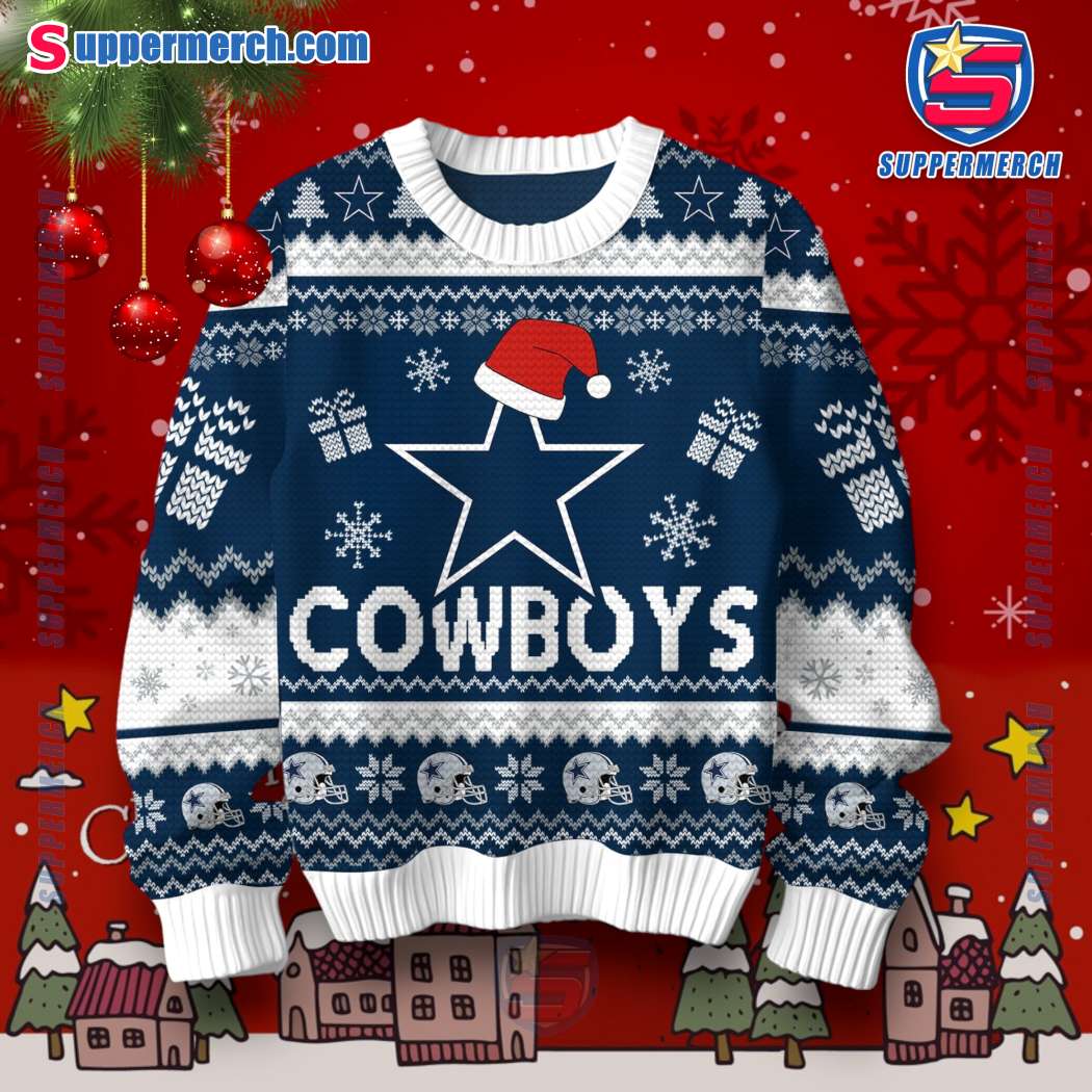 Dallas Cowboys Merry And Bright Ugly Christmas Sweater-a VjanEgi