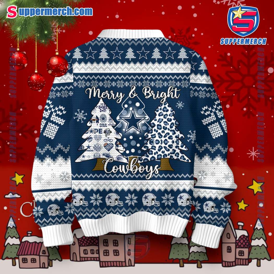Dallas Cowboys Merry And Bright Ugly Christmas Sweater-b HIzRlYG