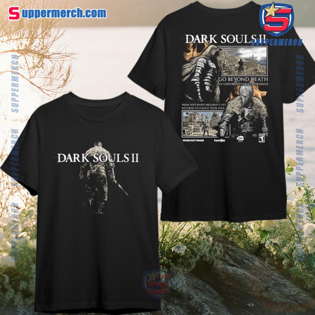 Dark Soul II Go Beyond Death Graphic Double Sided Print T-shirt LuAyWZz