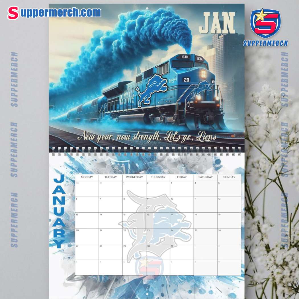 Detroit Lions Wall Hanging Calendar 2025-b 9puFhl2