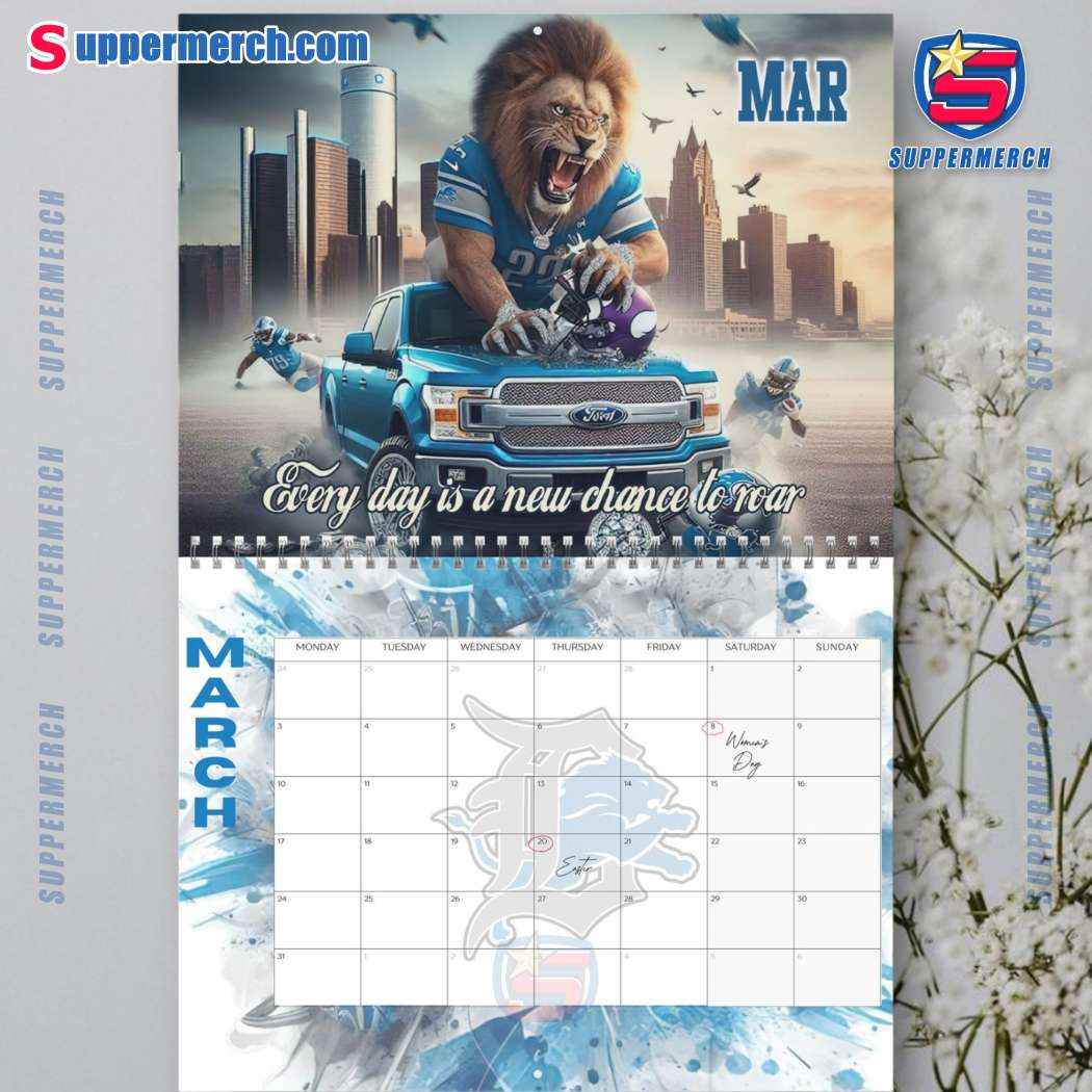 Detroit Lions Wall Hanging Calendar 2025-x Nu32DPt
