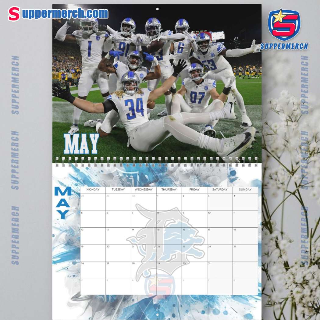 Detroit Lions Wall Hanging Calendar 2025-z XYjfguG