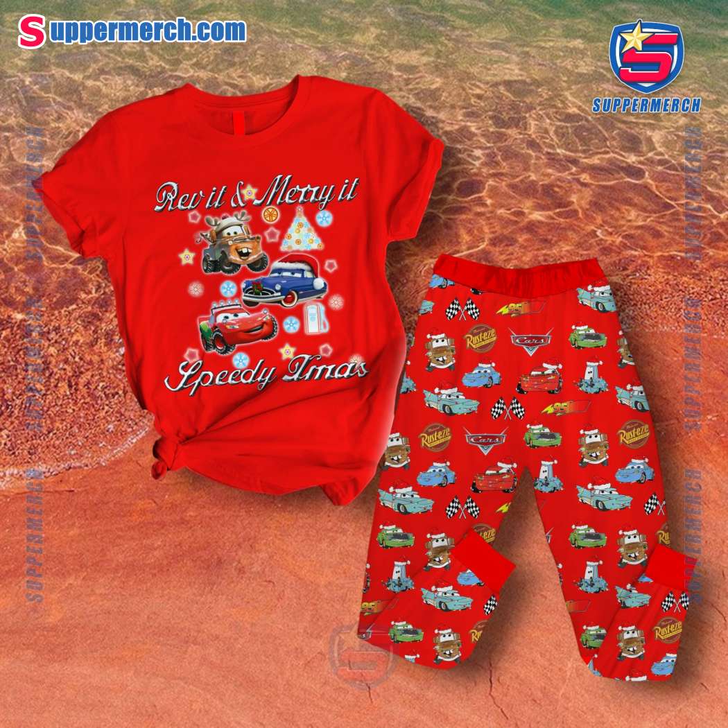 Disney Cars Rev It And Merry It Speedy Xmas Pajamas Set UeEkuS3
