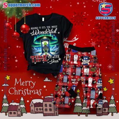 Doctor Who Allons-y It's The Most Wonderful Time Of The Year Aurora Christmas Pajamas Set rAjD3m0