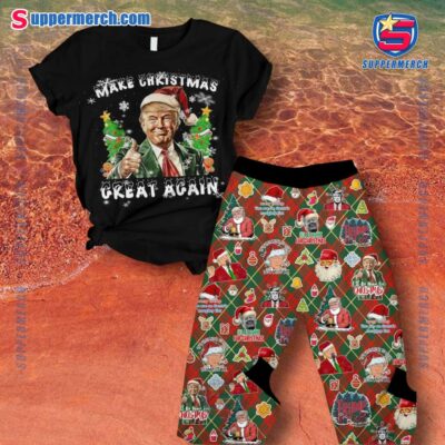 Donald Trump Make Christmas Great Again Pajamas Set BgPTQ65