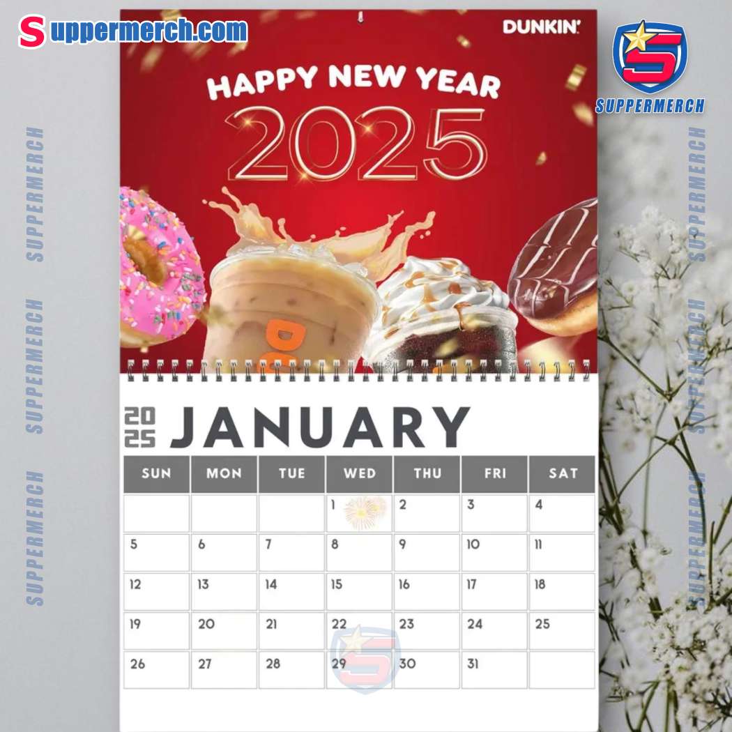 Dunkin' Donuts Wall Hanging Calendar 2025-a erROqbE