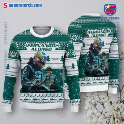 Fernando Alonso Racing Driver Ugly Christmas Sweater 3XCbf5Y