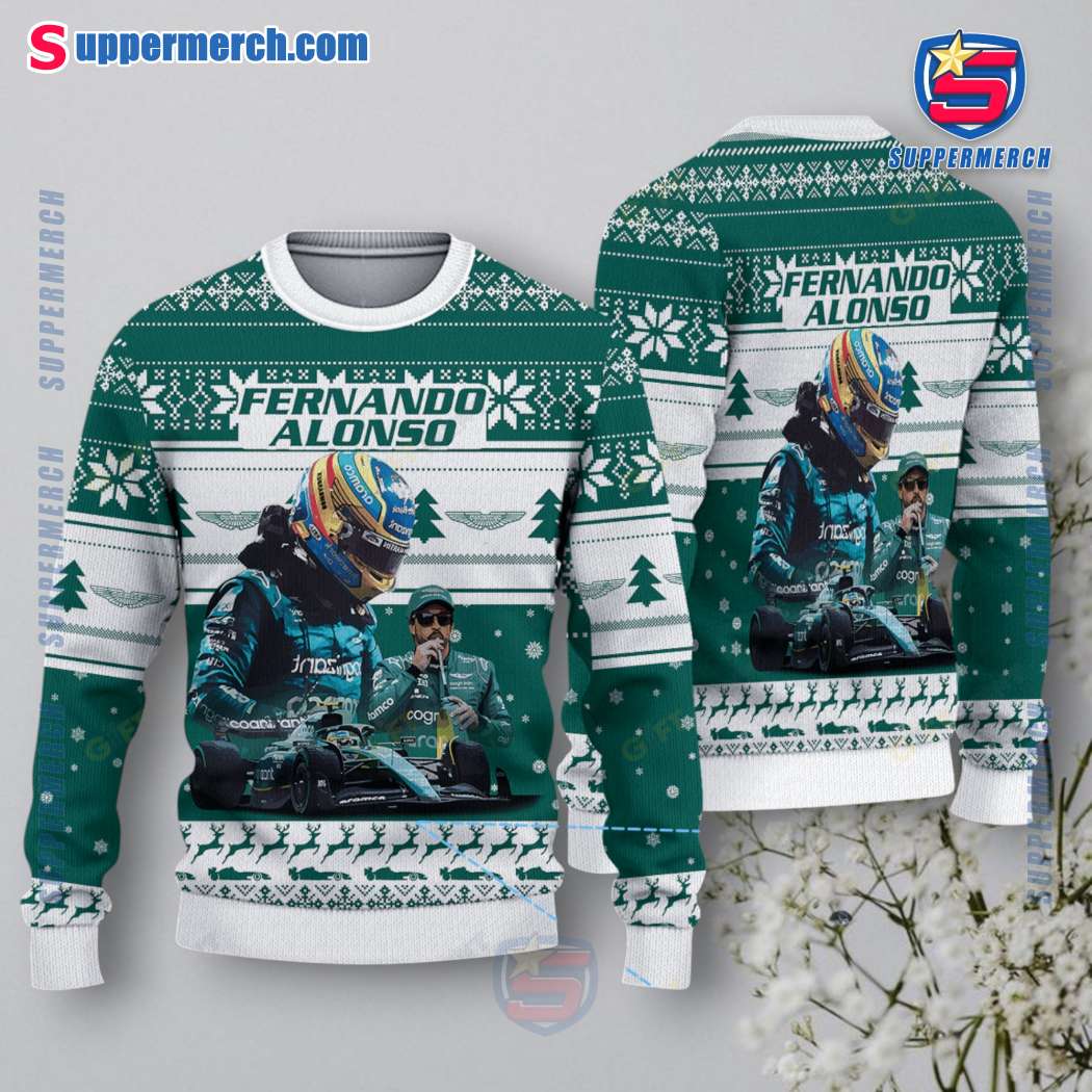 Fernando Alonso Racing Driver Ugly Christmas Sweater 3XCbf5Y