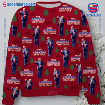 Funny Trump Dancing Make America Great Again Ugly Sweater zGedrkQ