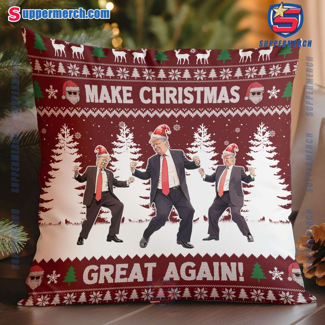 Funny Trump Dancing Make Christmas Great Again Pillowcase TNUlYed