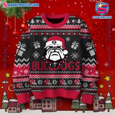 Georgia Bulldogs Merry And Bright Ugly Christmas Sweater-a fcZHvM5