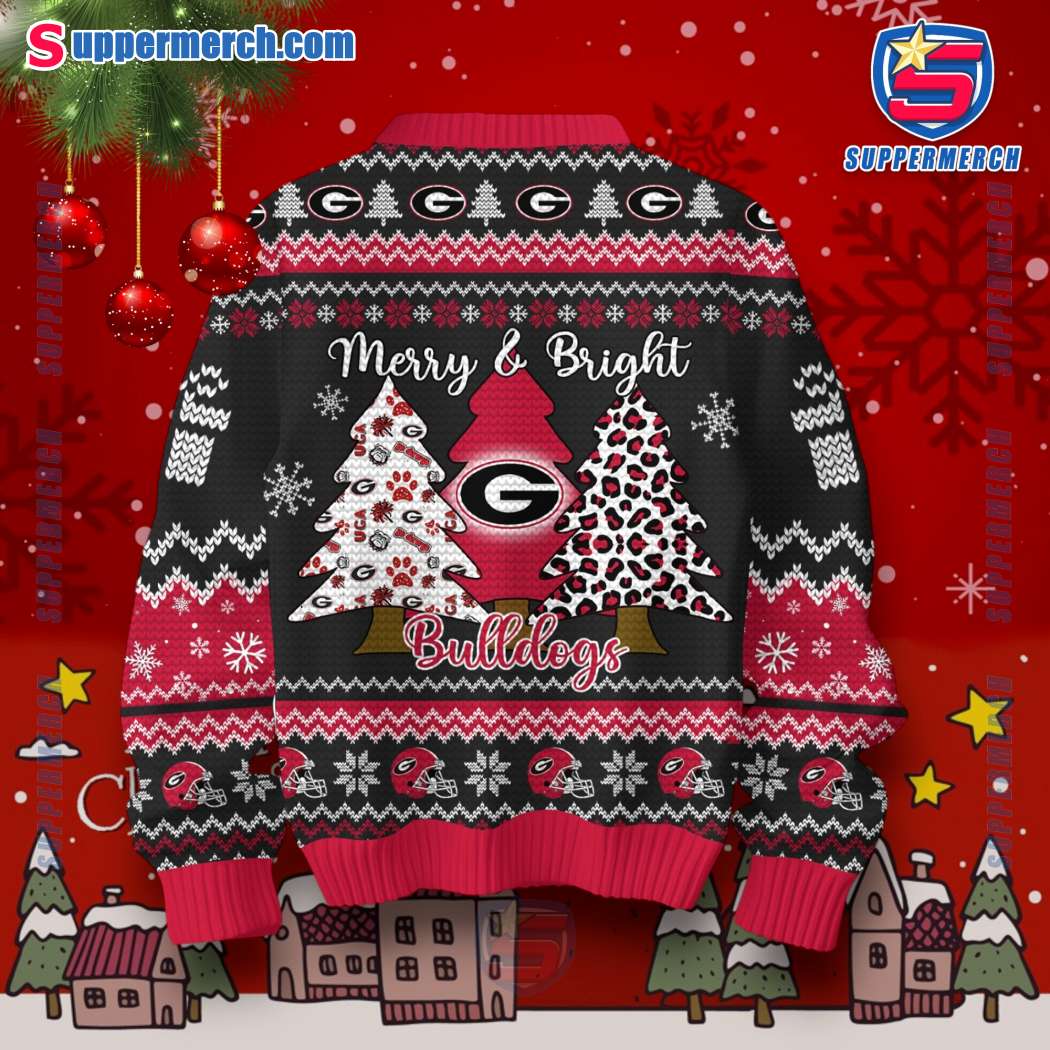 Georgia Bulldogs Merry And Bright Ugly Christmas Sweater-b NXG9pj1