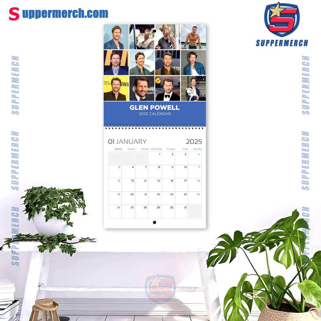 Glen Powell Actor Wall Hanging Calendar 2025-b ETcxtFH