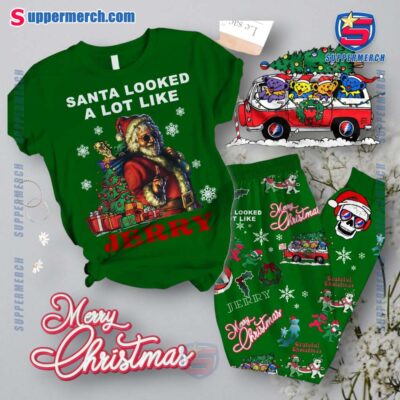 Grateful Dead Santa Looked A Lot Like Jerry Christmas Pajamas Set CtrVARB
