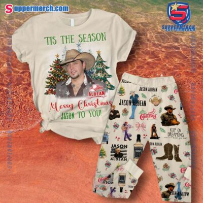 Jason Aldean Tis The Season Merry Christmas Jason To You Pajamas Set-a VF2aU5r