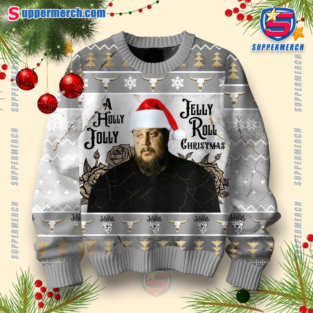 Jelly Roll Beautiful Broken A Holly Jolly Christmas Ugly Sweater-a grtbBkw