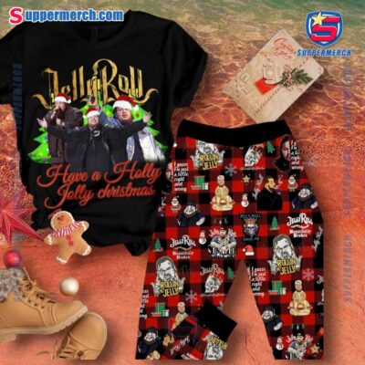Jelly Roll Have A Holly Jolly Christmas Pajamas Set qj5GkRb