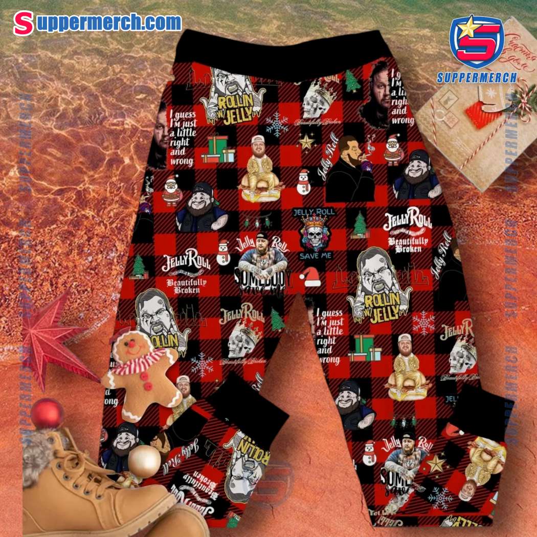 Jelly Roll Have A Holly Jolly Christmas Pajamas Set-a OqdYrl3