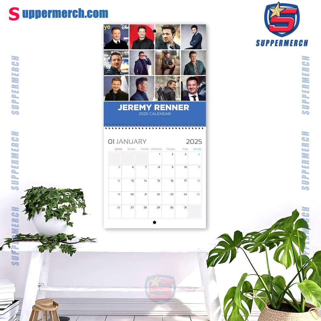Jeremy Renner Actor Wall Hanging Calendar 2025-b dkCioPs