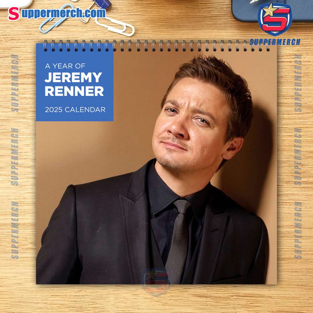 Jeremy Renner Actor Wall Hanging Calendar 2025 FhvGZmw