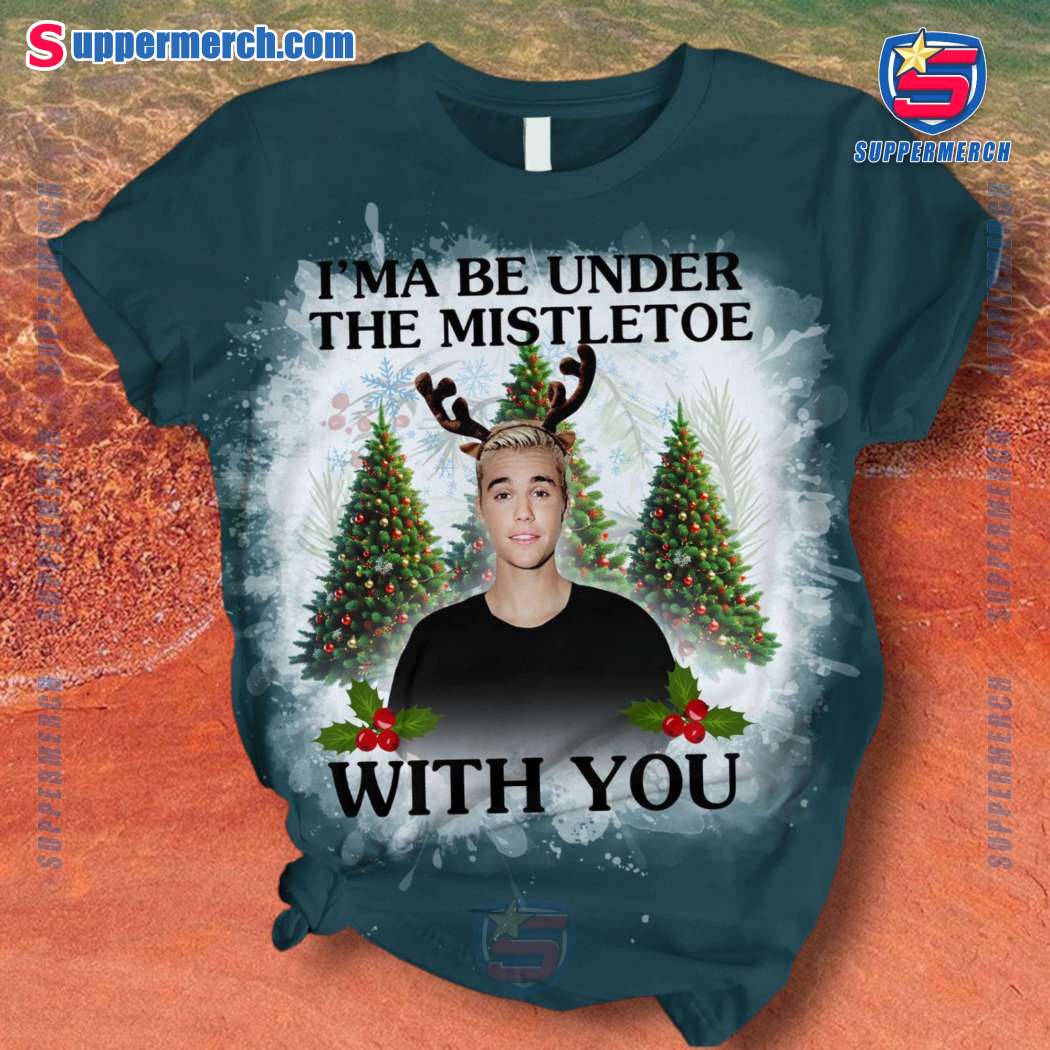 Justin Bieber I'm Be Under The Mistletoe With You Christmas Yummy Pajamas Set-b wtHfVUK