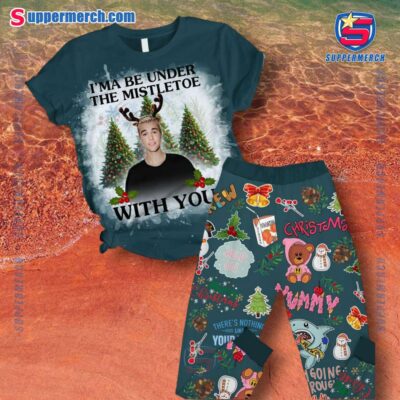 Justin Bieber I'm Be Under The Mistletoe With You Christmas Yummy Pajamas Set xKLEeZT