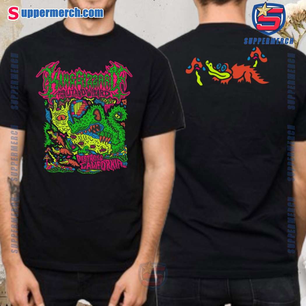 King Gizzard And The Lizard Wizard Destroys California 2024 Graphic Unisex Daily Wear T-shirt-a 8UltNqh