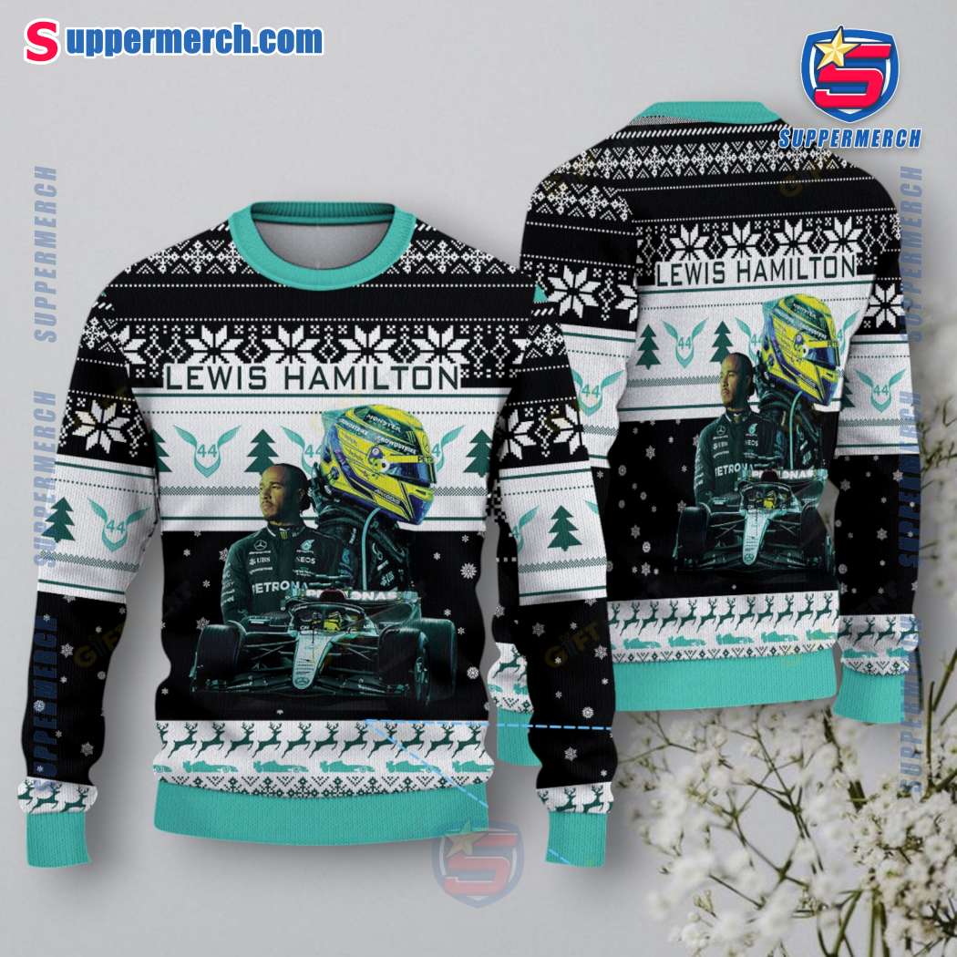 Lewis Hamilton Racing Driver Ugly Christmas Sweater npWd9Fi