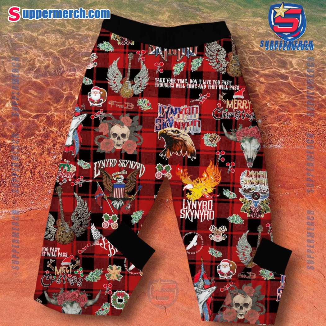 Lynyrd Skynyrd Won't You Fly High Free Bird Christmas Pajamas Set-b Br5Lu1O