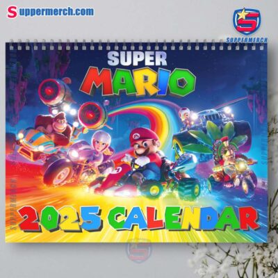 Mario Cartoon Wall Hanging Calendar 2025-a YWdlj1z