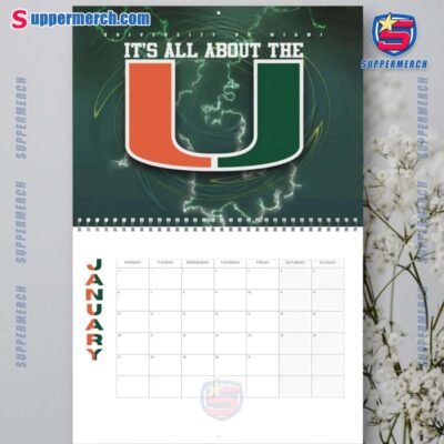 Miami Hurricanes Wall Hanging Calendar 2025-a yMuFYV9