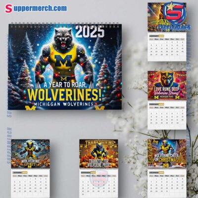 Michigan Wolverines Wall Hanging Calendar 2025 isvqE0g