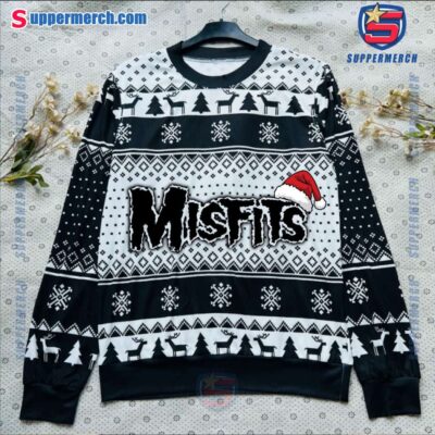 Misfits Christmas Hat Logo Sweater For Fans-a c9SgQBq