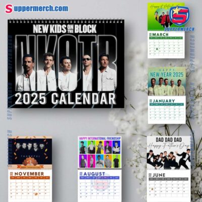 New Kids On The Block Wall Hanging Calendar 2025 D5fE4wj