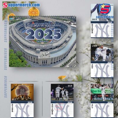 New York Yankees Wall Hanging Calendar 2025 hjtwNAK