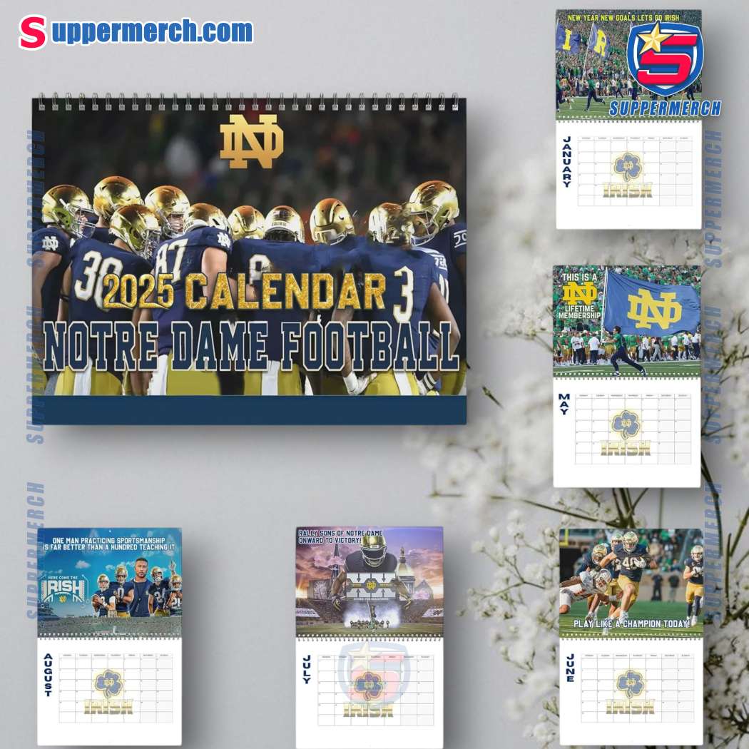 Notre Dame Fighting Irish Wall Hanging Calendar 2025 YZBc4TU