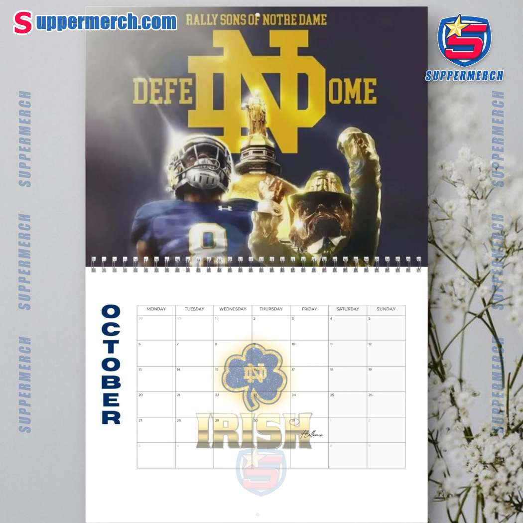 Notre Dame Fighting Irish Wall Hanging Calendar 2025-x hoprSEU