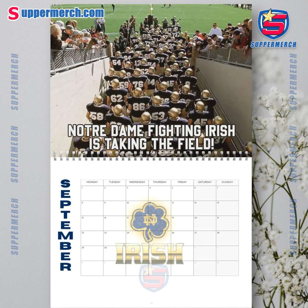 Notre Dame Fighting Irish Wall Hanging Calendar 2025-y yZumxqQ
